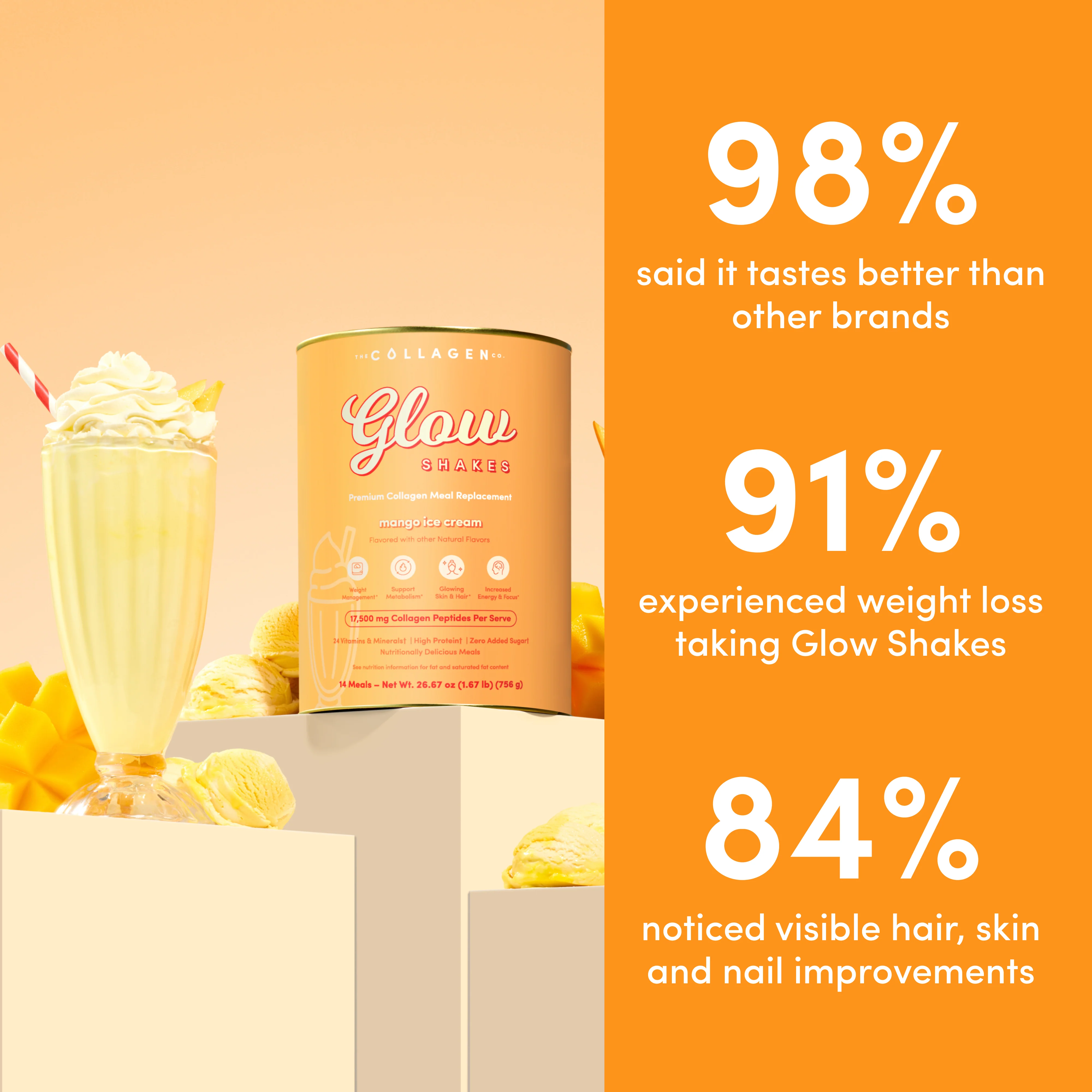 Mango & Ice Cream Collagen Meal Replacement - 756g - Image 3