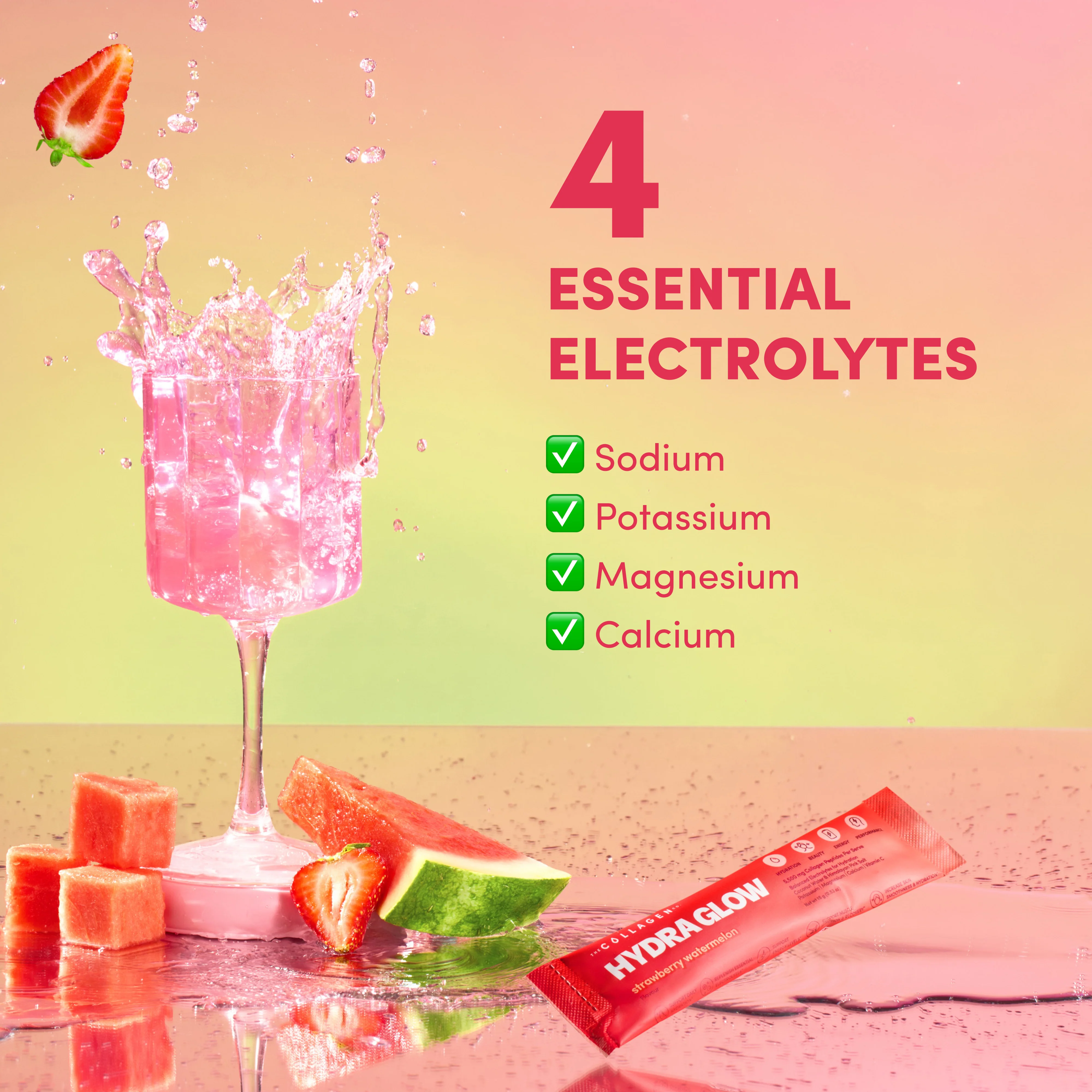 Strawberry Watermelon Hydraglow Collagen Electrolytes Sachets - 210g - Image 5